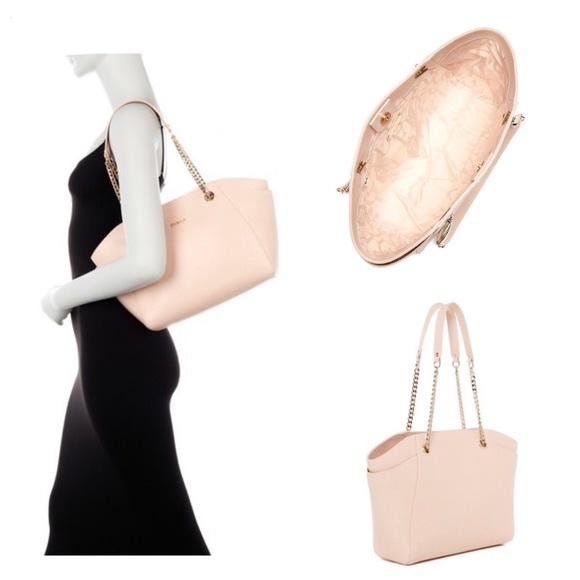 FURLA Julia Cream Beige Leather Tote Shoulder Bag - Picture 6 of 7